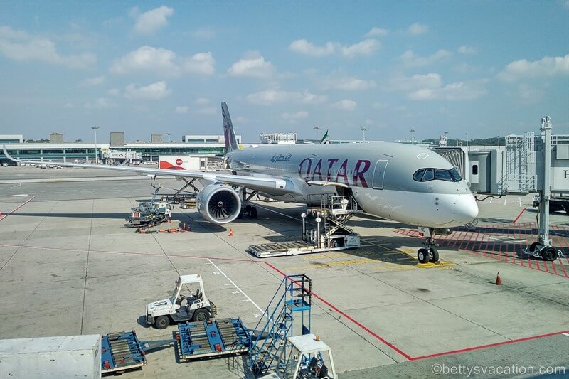 Qatar Airways Business Class (Q Suite) Airbus 350: Singapur-Doha