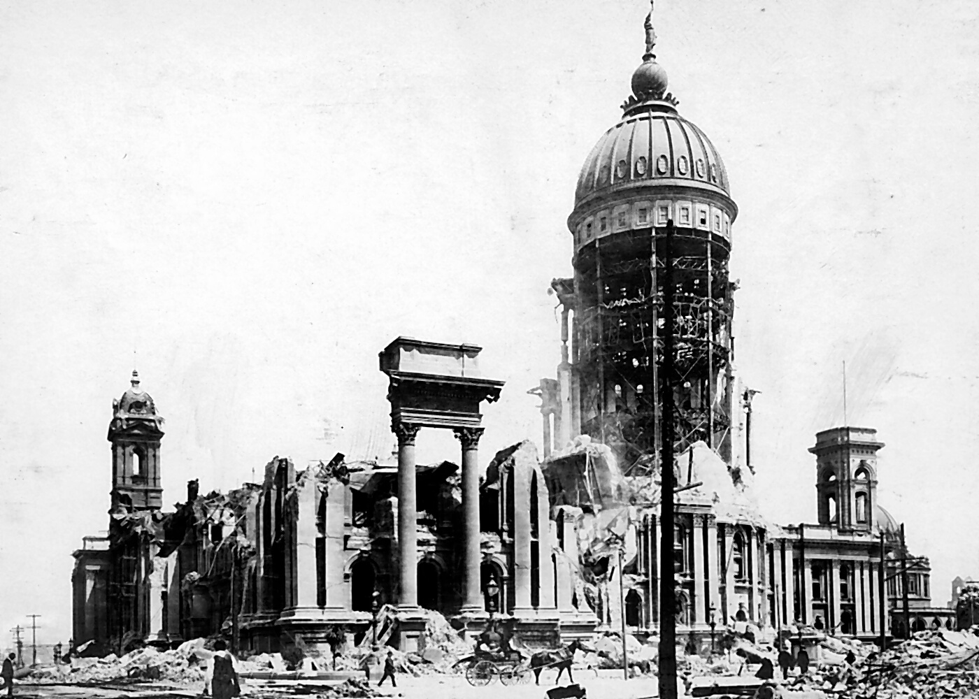 Ruine der City Hall San Francisco nach dem Erdbeben 1906